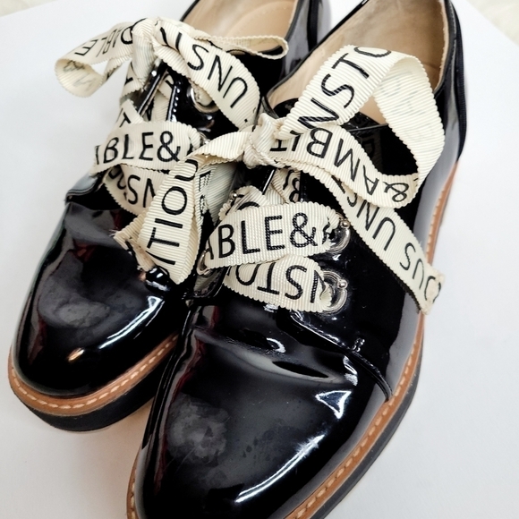 Zara Black Patten Leather Stack Shoes - Picture 11 of 15